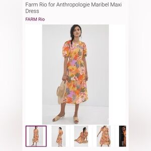 FARM Rio Vibrant Floral Midi  NWOT